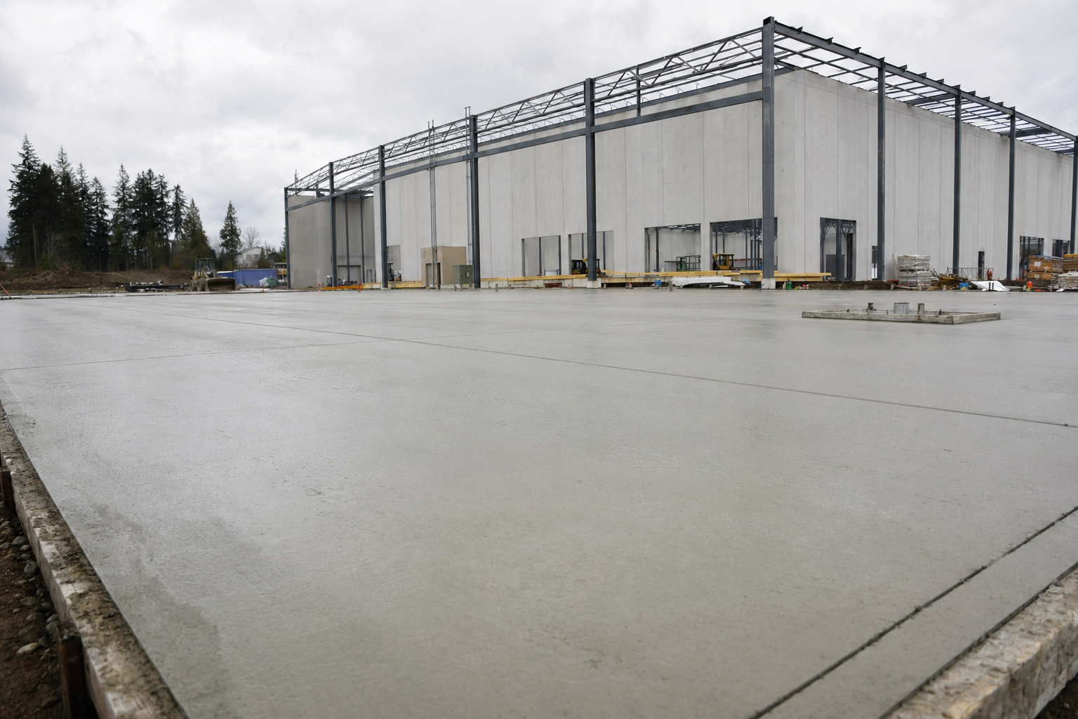 Finished commercial concrete slab